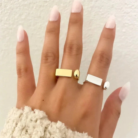 925 Sterling Silver Chunky Bar Ring Statement Ring Thick Ring Bold Ring - Picture 2 of 7